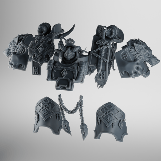 Wolf Clan Mecha Upgrade Kit – Ultra HD 14K Resin – 10 custom parts to turn your battle walker into a warrior of frost