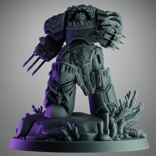 The Sharkfather – Void Predator Leader – Gothic Space Raider Commander – Ultra HD 14K Resin – 32mm