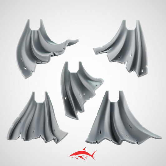 5 Tattered Cloaks – Worn Warrior Capes Bits Ultra HD 14K