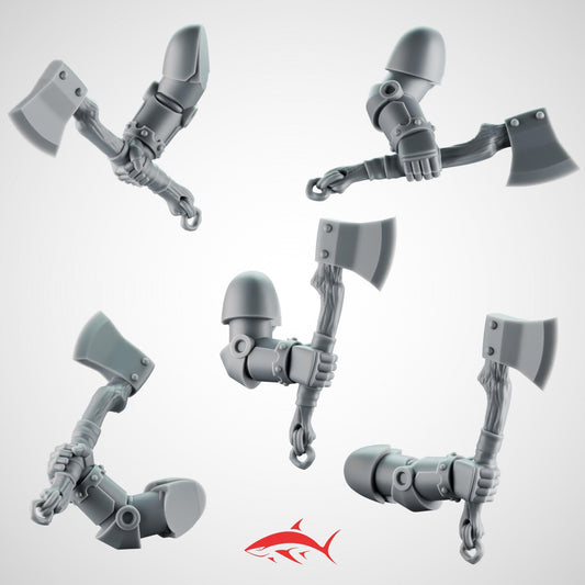 SET1 - 5 Tomahawk With Arms–  Battle Axes Generic Melee Weapons Bits Ultra HD 14K