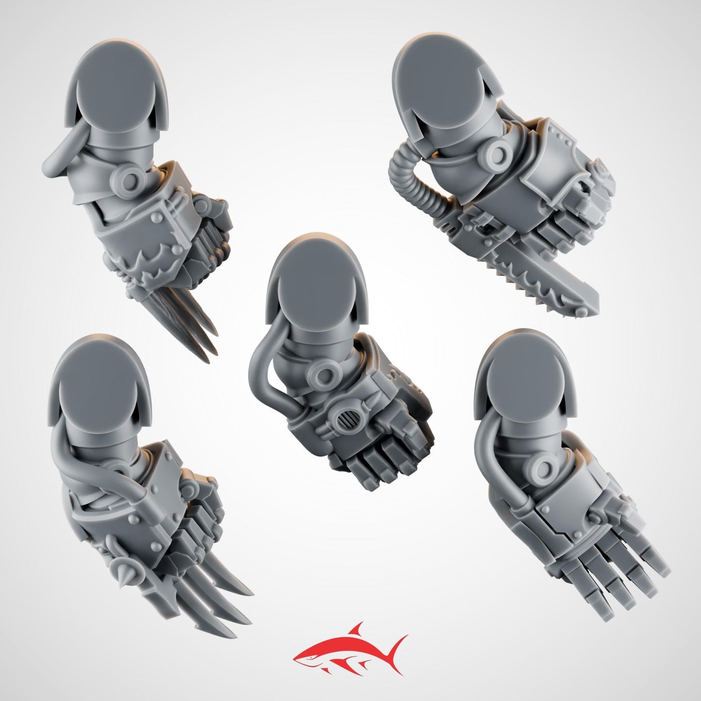Set 1 – 5 Emberforge Terminator Big Fist for Fire Lizard – Talon Gauntlets & Chainblade Fists