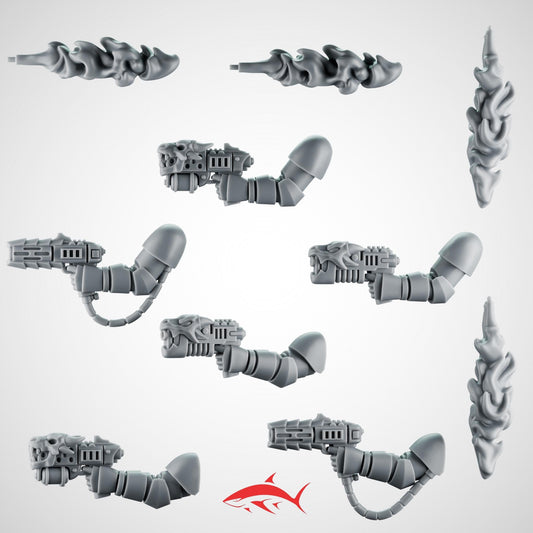 Gun With Arms – 6 Greytide Weapon For Fire Lizard – Scorched Motifs & Fuel Tanks