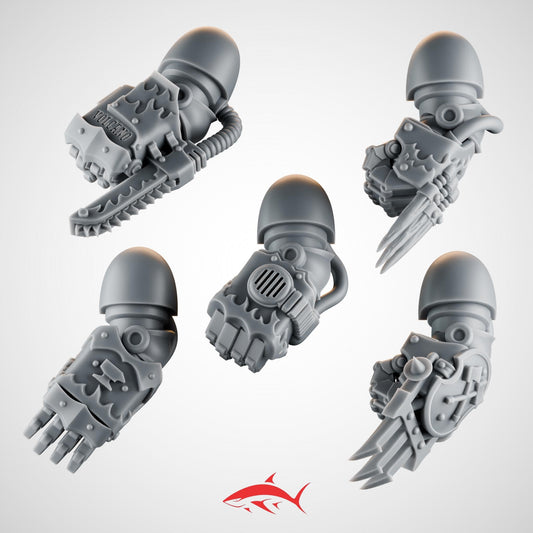 Set 1 – 5 Emberforge Terminator Big Fist for Fire Lizard – Talon Gauntlets & Chainblade Fists