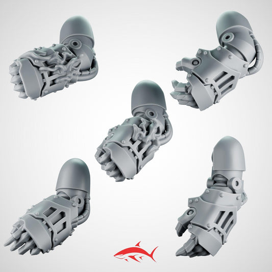 Set 3 – 5 Greytide Power Fists for Fire Lizard – Flame Vents And Armor Plates