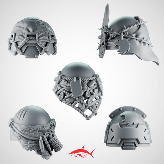 Set 1 - 5 Terminator Rapt’Ops Shoulder Pads – Tactical Armored Pauldrons with Rope & Iconography Ultra