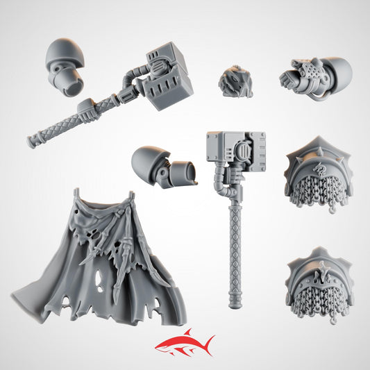 Emberforge Captain Terminator Kit for Fire Lizard – Power Hammer, Tattered Cloak & Chain Pauldrons