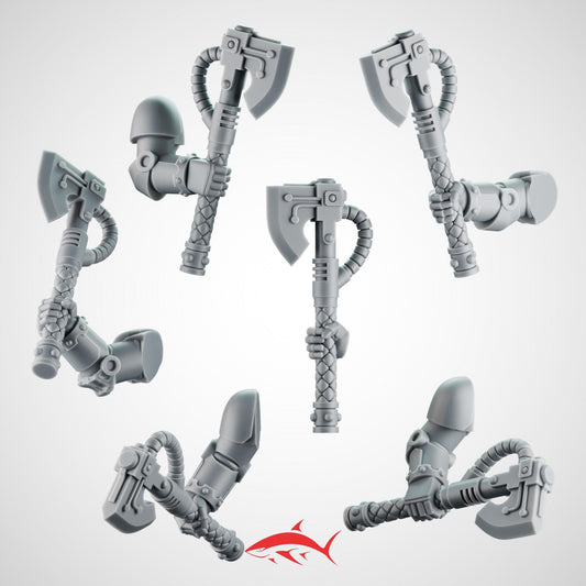 5 Generic Power Axes With Arms– Energetic Melee Weapons Bits Ultra HD 14K