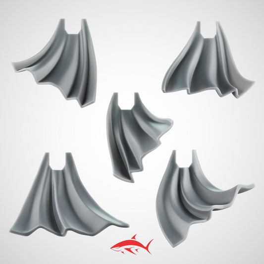 Set 1 - 5 Simple Cloaks – Plain Warrior Capes Bits Ultra HD 14K