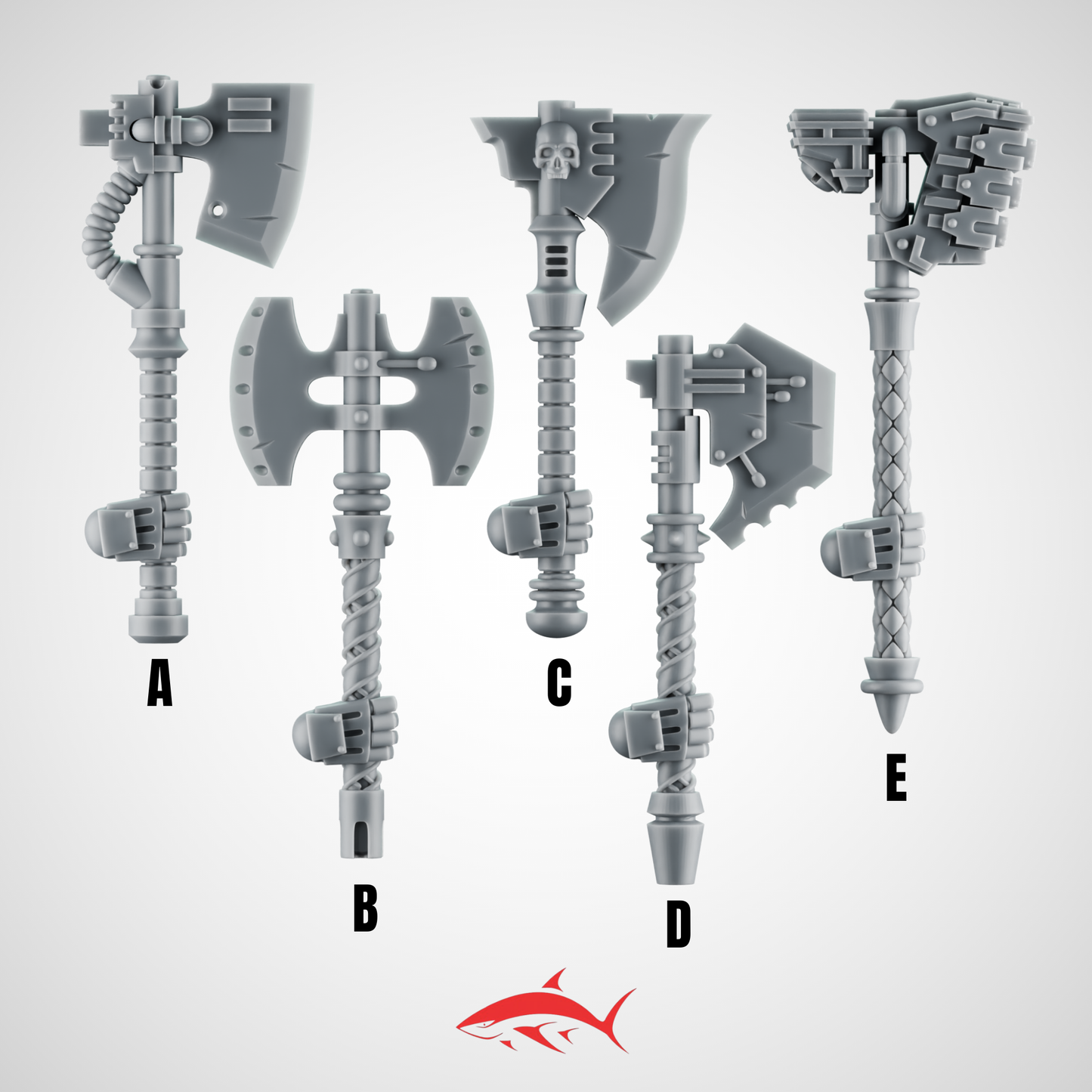 Set 1 - 5 Heavy Action Axes for Heavy Guard – Grimdark Weapons