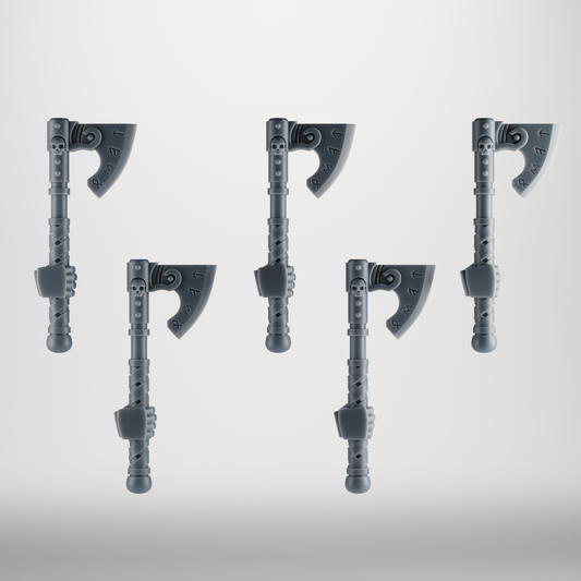 SET 2 - 5 Viking Axes for Kitbash – Grimdark Custom Bits for Wolf Warriors – 28mm / 32mm Scale Wargame