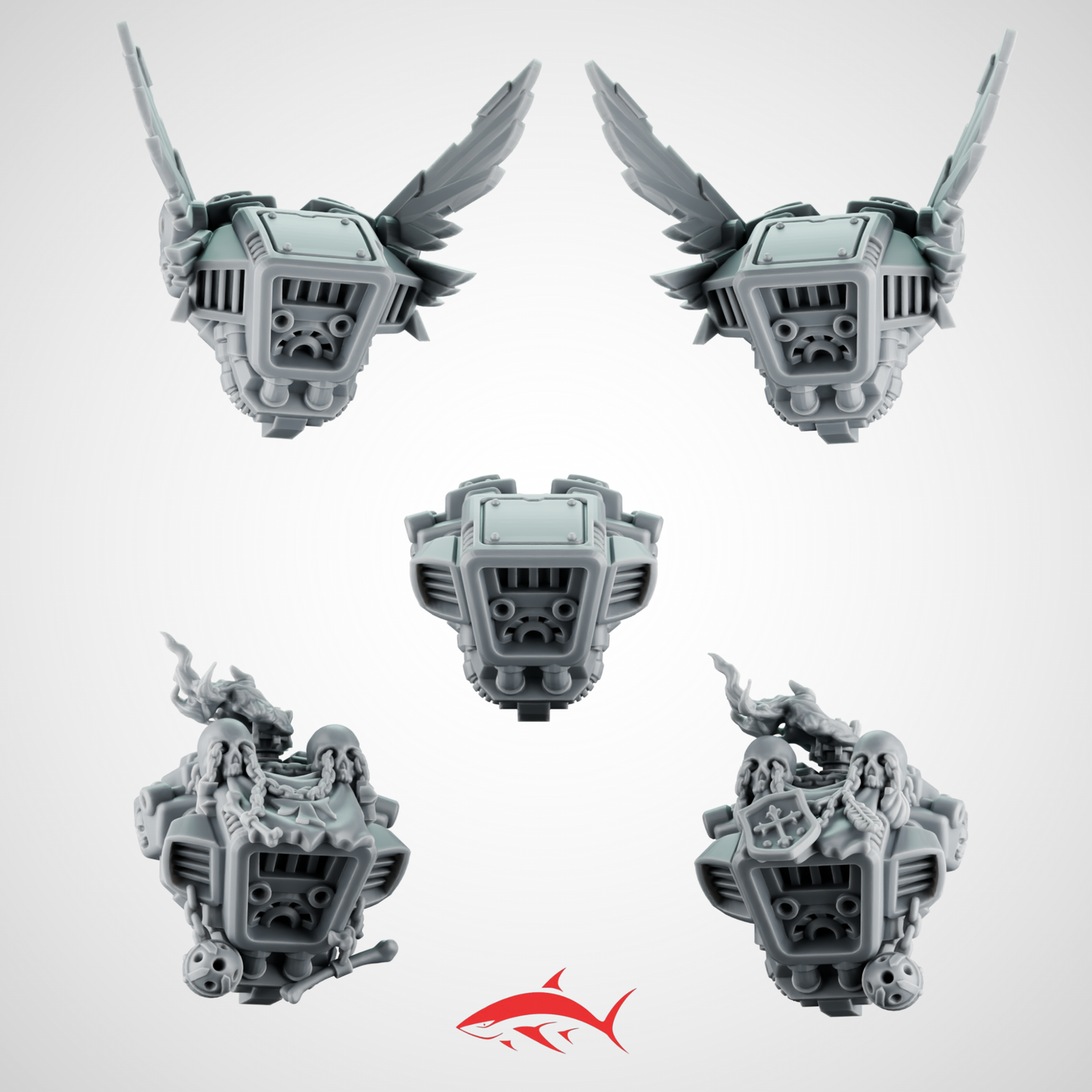 Set 3 - Backpack Fallen Angel With Wings Greytide - Bits Ultra HD 14K