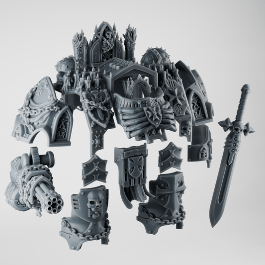 Mecha Black Crusader – 3D Printed Upgrade Kit (32mm Scale)