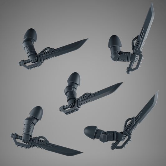 SET1 - 5 Tactical Blades for Rapt’ops – Jungle Combat Knives Style Swords – 32mm Kitbash Bits