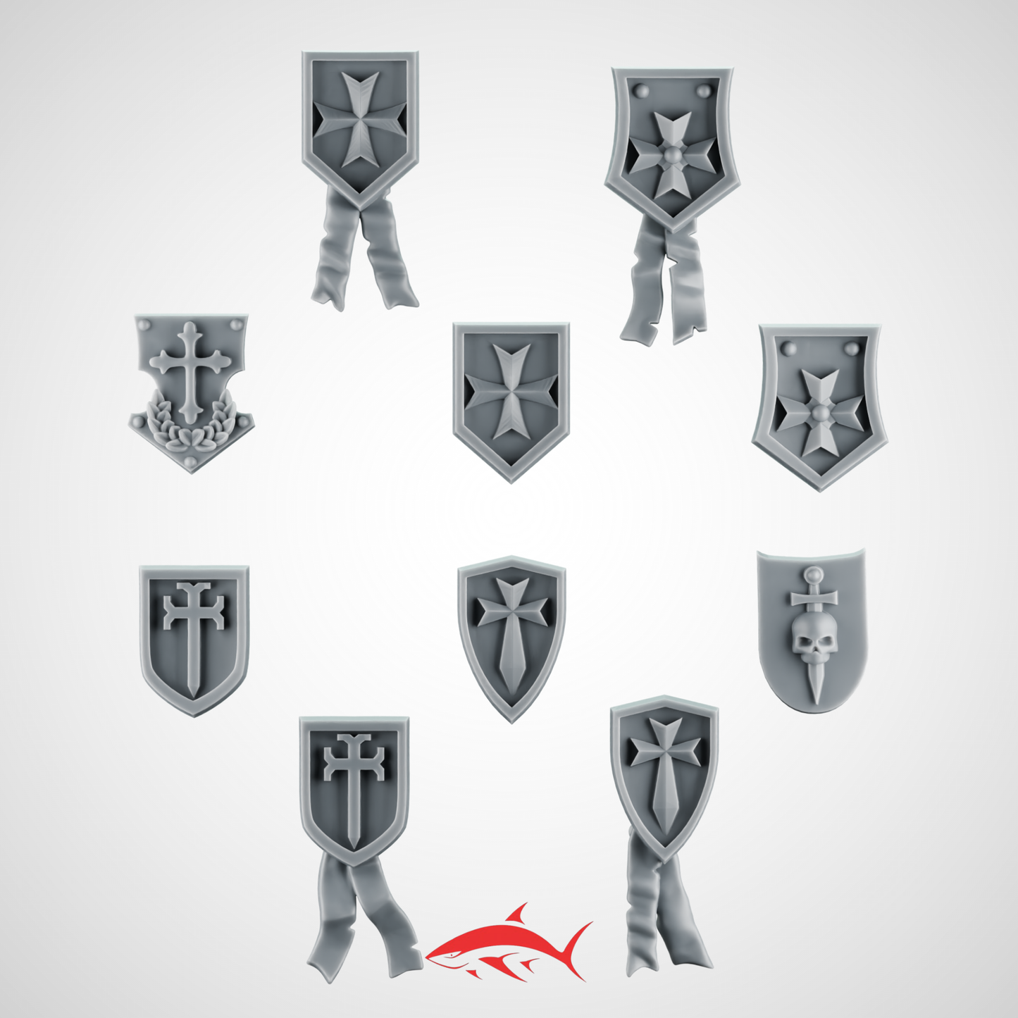 Black Crusader SET 2 Shoulder Shield Greytide - Bits Ultra HD 14K