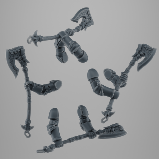 SET 1 - 4 Great Viking Axes for Wolf Warriors – Two-Handed Grimdark Weapons – 32mm