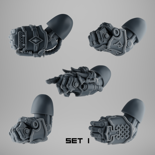 BIG Viking Wolf Power Fists – Rune-Carved Close Combat Weapons – Kitbash Bits – 32mm