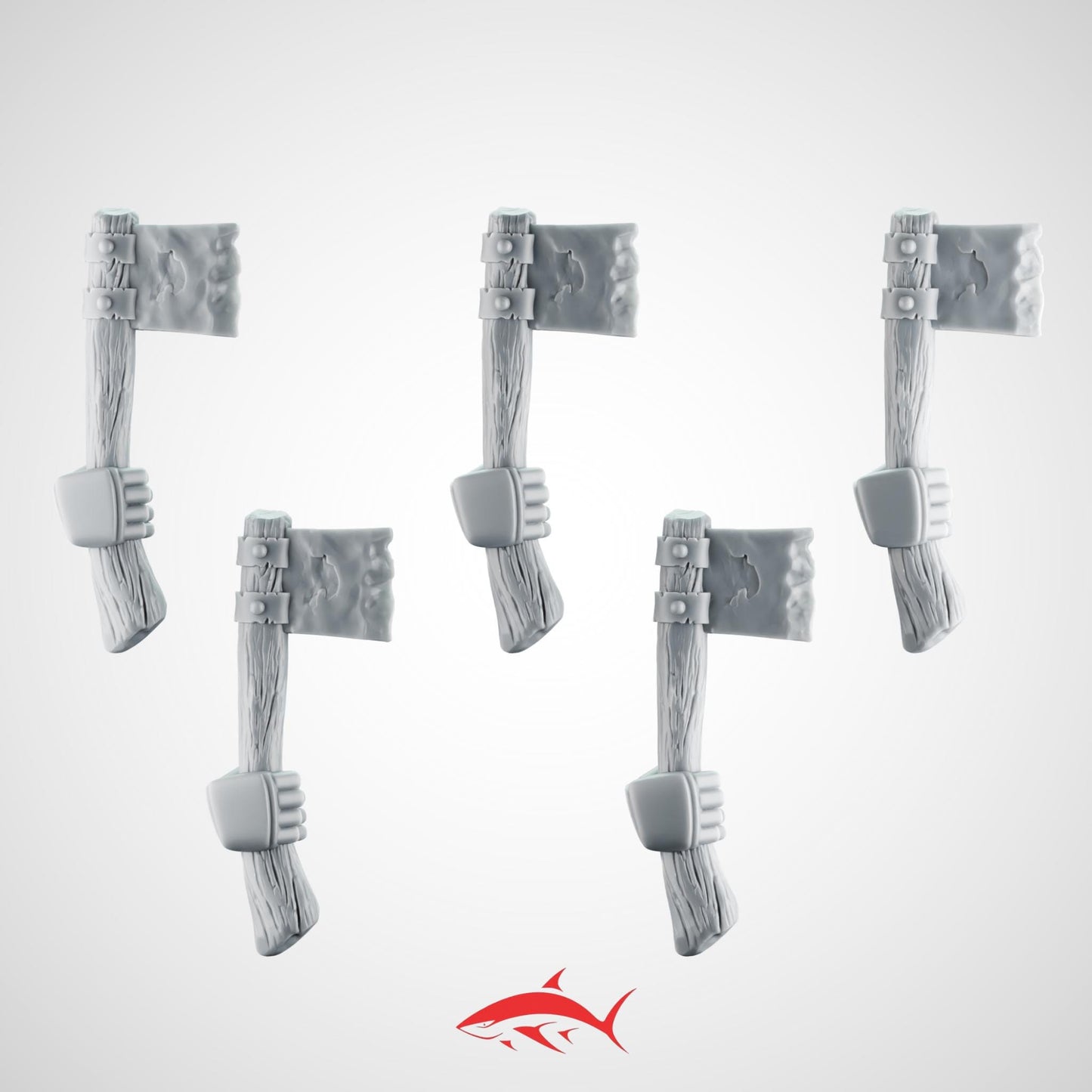 SET4 - 5 Tomahawk–  Battle Axes Generic Melee Weapons Bits Ultra HD 14K