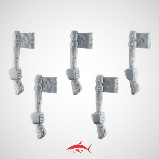 SET4 - 5 Tomahawk–  Battle Axes Generic Melee Weapons Bits Ultra HD 14K