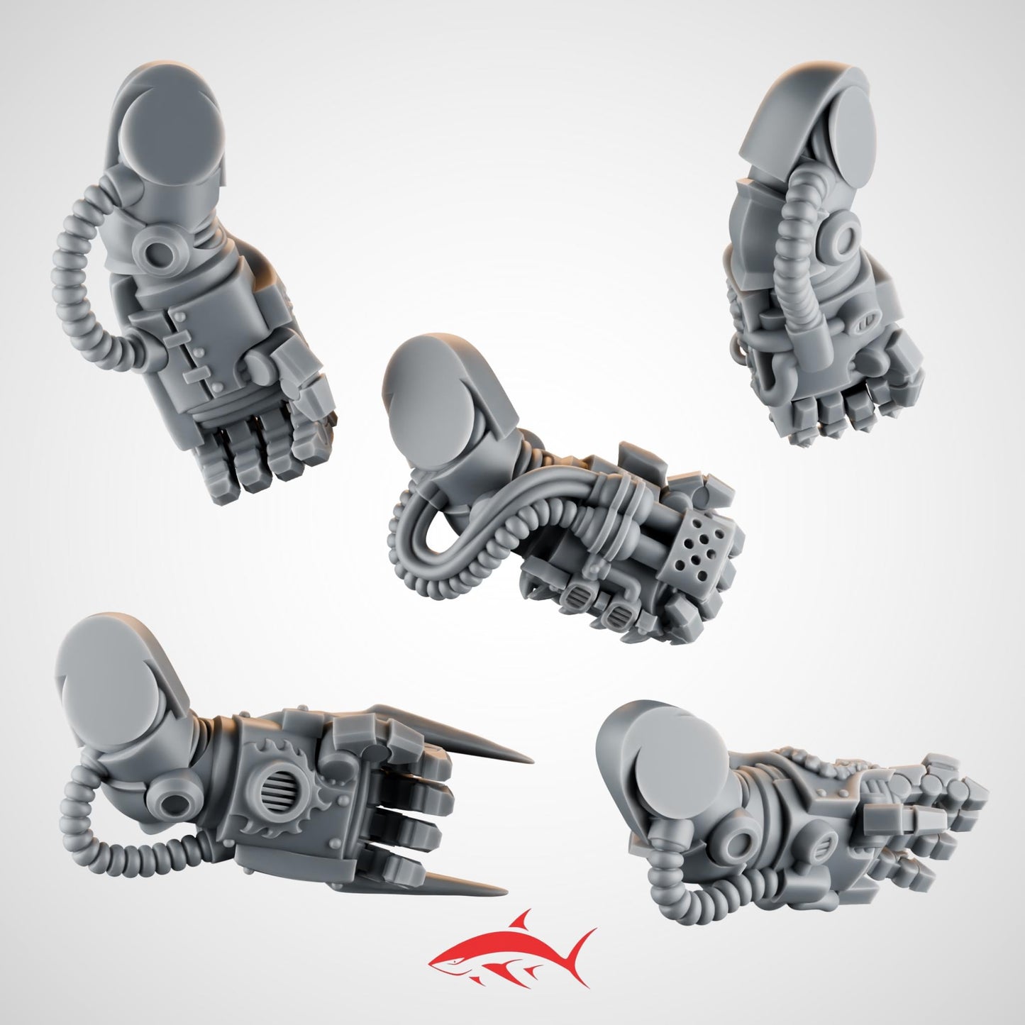 Set 2 – 5 Emberforge Power Fists for Fire Lizard – Spiked Talons, Dragon-Scale Bracers & Cable-Linked Vents