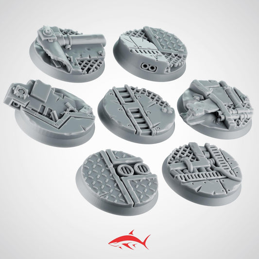 Set 1 - 7 Industrial Bases 40mm – Metal Decking, Grates & Mechanical Debris – Ultra HD 14K Resin