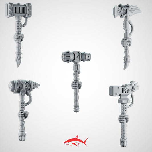 Set 4 – 5 Greytide Hammers for Fire Lizard – Dragon-Head Mauls, Rune-Carved Blocks & Forge Emblems