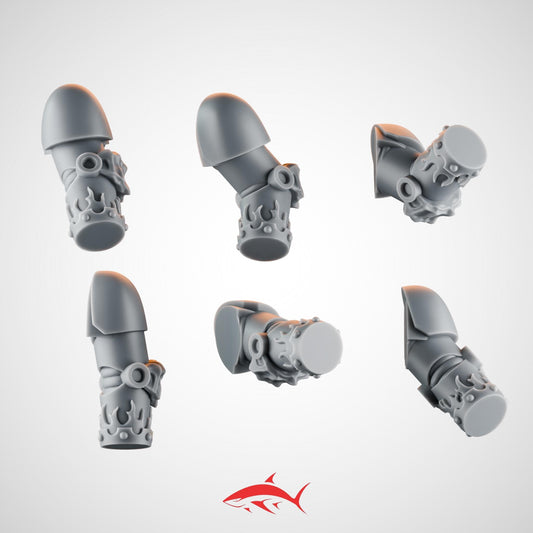 Set 1 – 6 Emberforge Arms for Fire Lizard – Flame-Braced Arm Pack for Power-Armored Troops