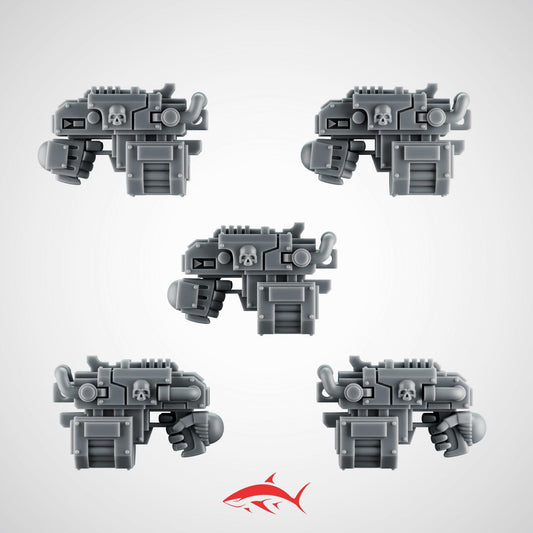 5 Terminator Heavy Pistols – Weapons with Skull Details – Ultra HD 14K Resin