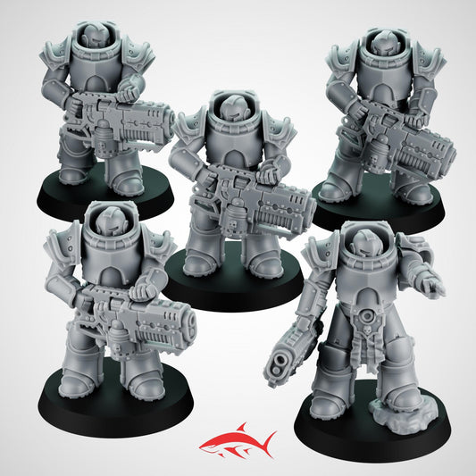 5 Heavy Voidborn Squad – Armored Warriors with Heavy Weapons – Ultra HD 14K Resin