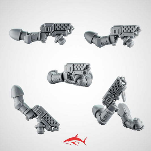 5 Flamer Pistols – Close Support Weapon Pack – Ultra HD 14K