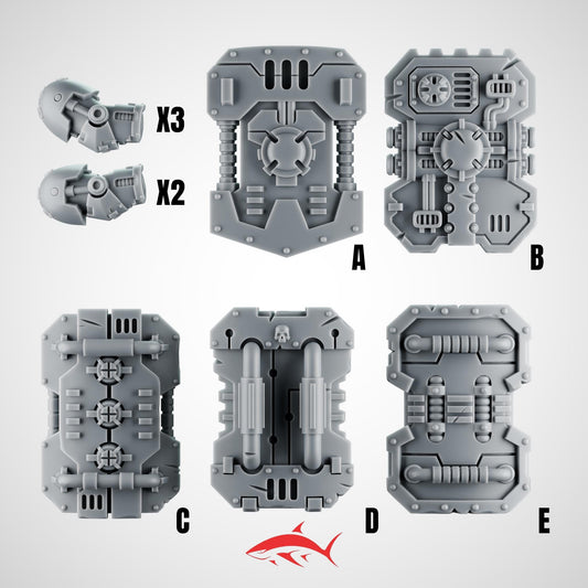 Set 2 - 5 Terminator Assault Shields – Ultra HD 14K Resin