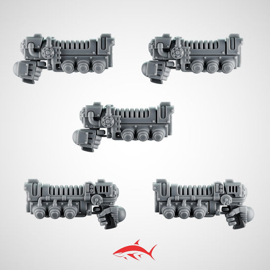 5 Terminator Plasma Pistols – Precision Weapons – Ultra HD 14K Resin