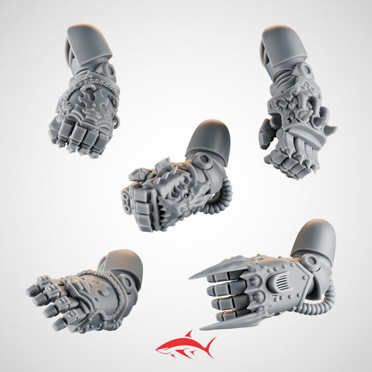 Set 2 – 5 Emberforge Power Fists for Fire Lizard – Spiked Talons, Dragon-Scale Bracers & Cable-Linked Vents