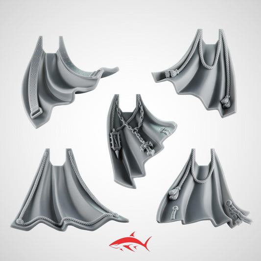 5 Ornamented Cloaks – Detailed Warrior Capes with Chains & Ropes Ultra HD 14K