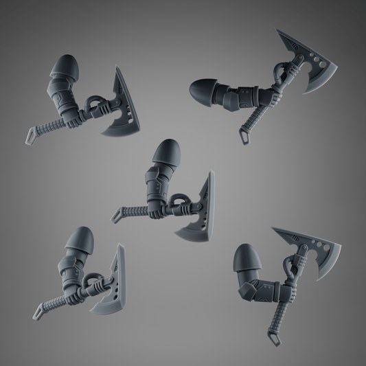 SET2 - 5 Tactical Axes for Rapt’ops – Grimdark Jungle Warfare Weapons – 32mm Kitbash Bits