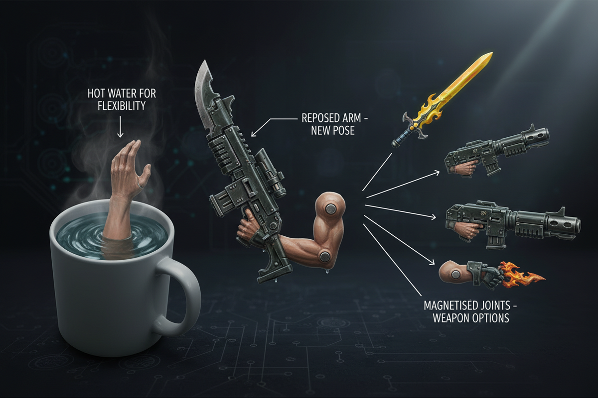 Dynamic Hands and Weapon Arms: A Posing Guide Image