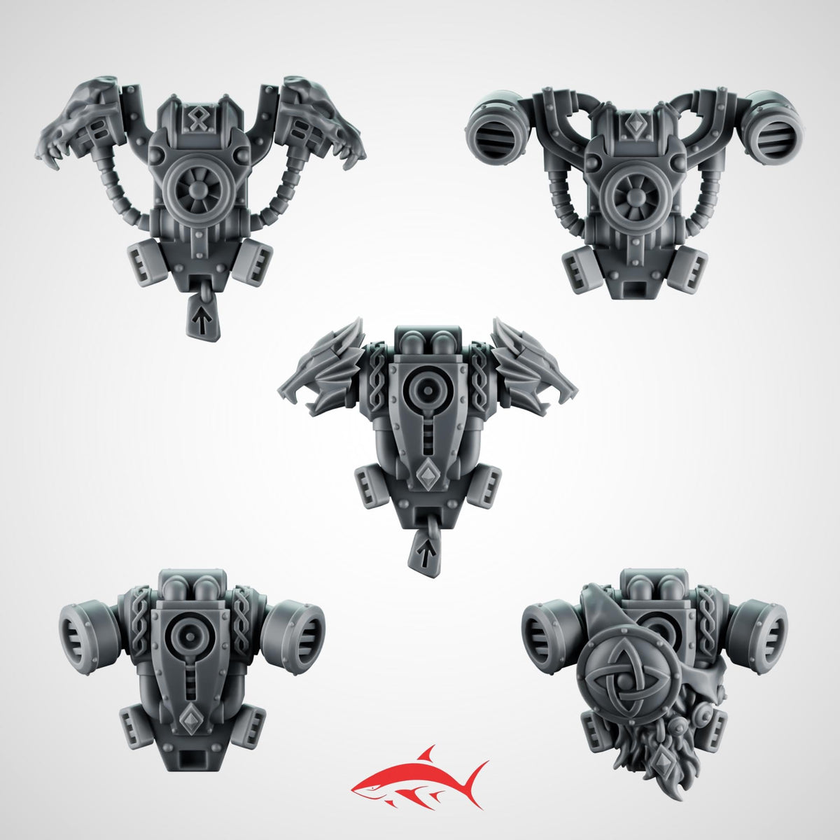 Backpack SET3 Primal Hound Greytide - 32mm scale resin bit - Sharkass