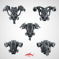Backpack SET3 Primal Hound Greytide - 32mm scale resin bit - Sharkass