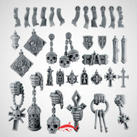 40 Black Crusader Accessories – Purity Seals, Skulls, Relics & Chains Bits Ultra HD 14K - resin bit - Sharkass