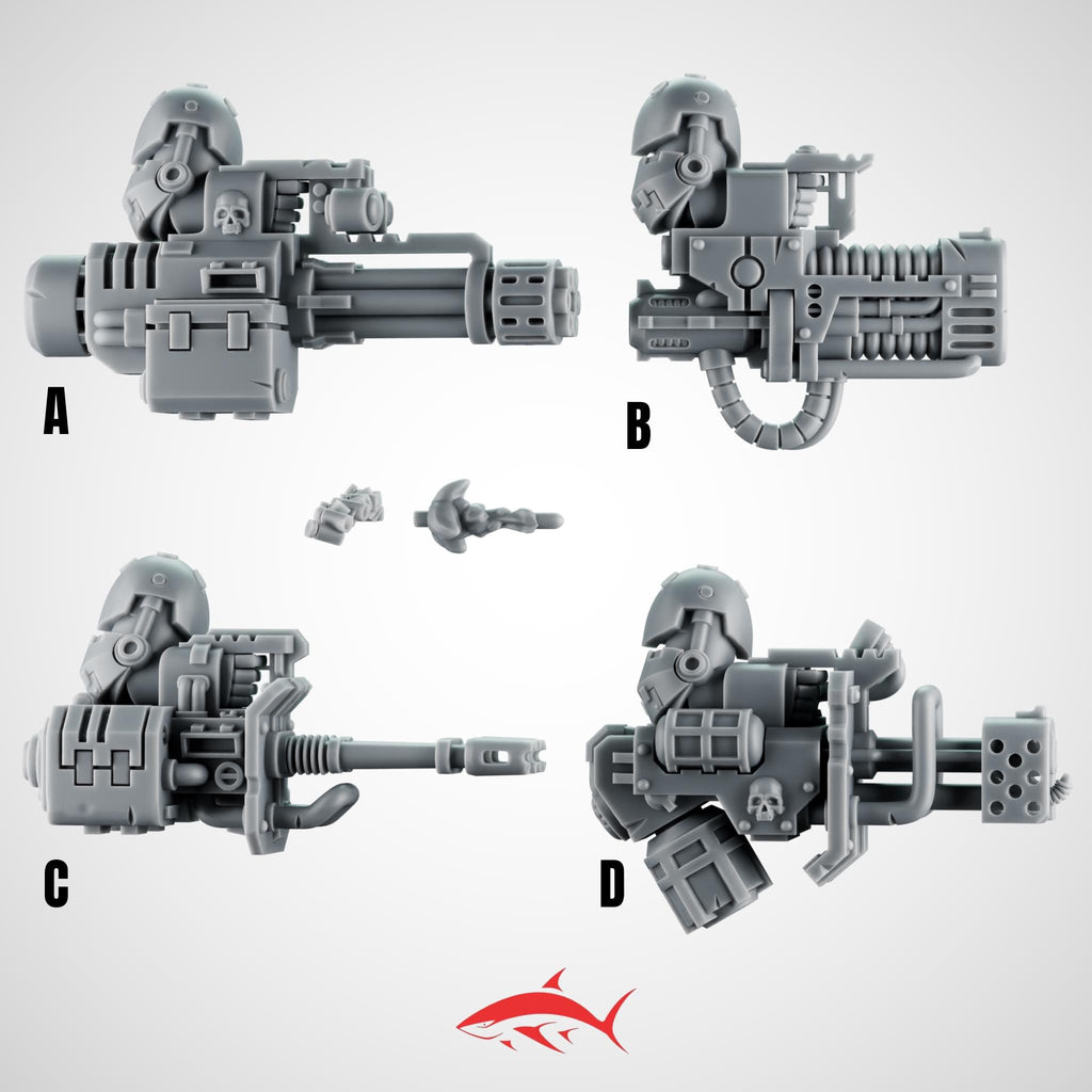 5 Heavy Weapons for Heavy Guard – Set of 5 per Variant - Left A - resin bit - Sharkass