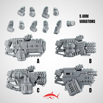 5 Heavy Weapons – 4 Models to Choose From - Left A - resin bit - Sharkass