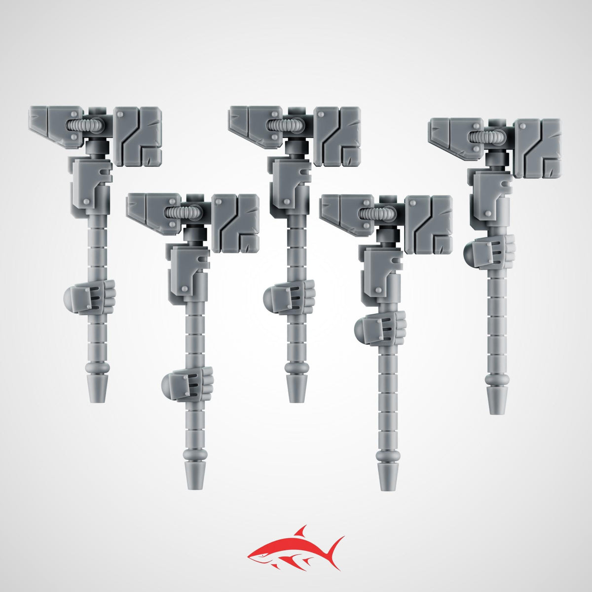 5 Terminator Heavy Hammers – Close Combat Weapons with Mechanical Details - Left - resin bit - Sharkass