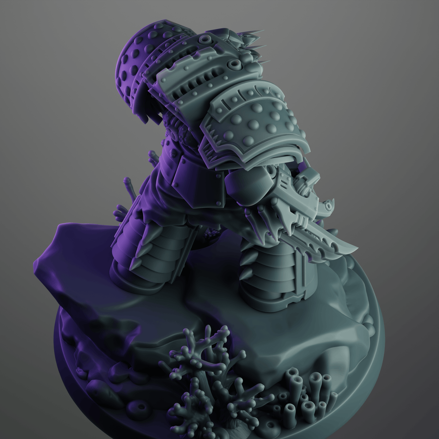 The Sharkfather – Void Predator Leader – Gothic Space Raider Commander – Ultra HD 14K Resin – 32mm