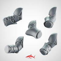 Set 5 - 5 Black Crusader without Chain Swords – Knightly Power Blades - Right - resin bit - Sharkass