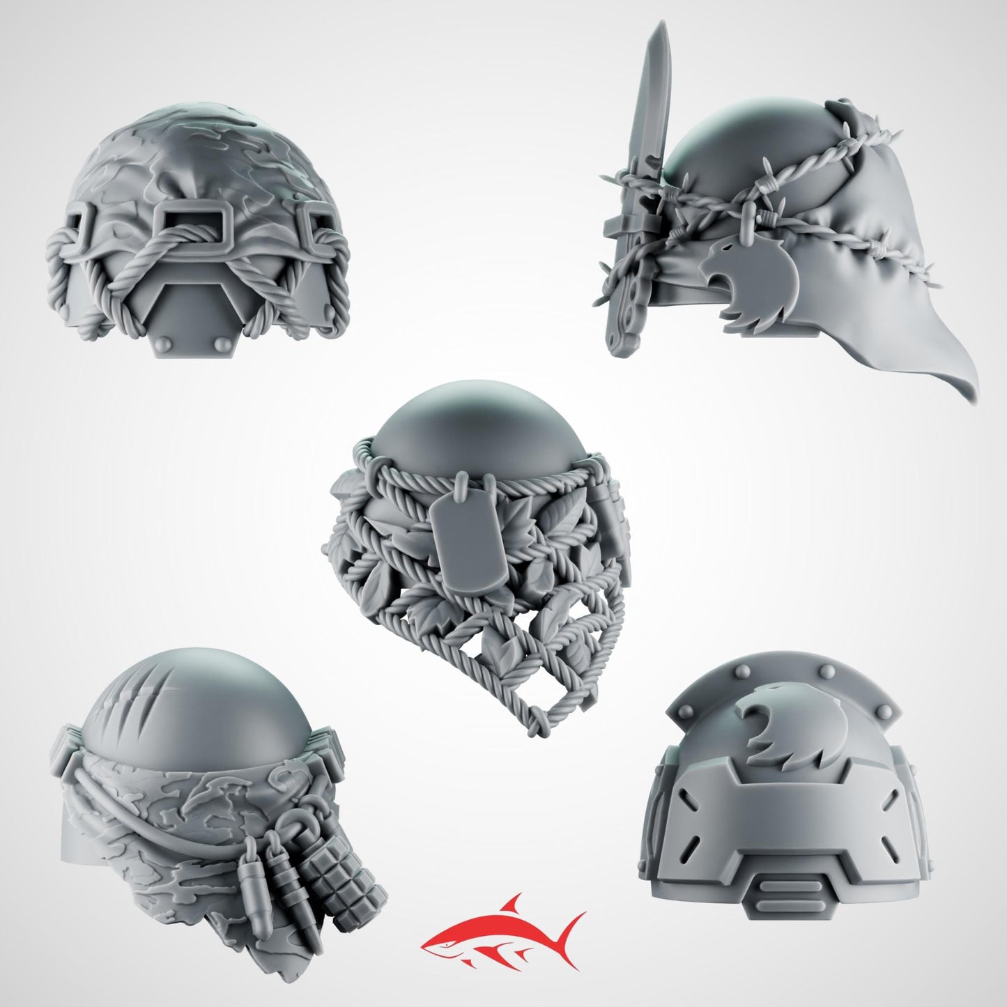 Set 1 - 5 Terminator Rapt’Ops Shoulder Pads – Tactical Armored Pauldrons with Rope & Iconography Ultra