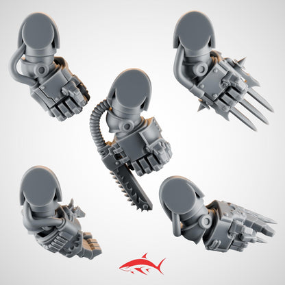 Set 2 – 5 Emberforge Terminator Big Fist for Fire Lizard – Talon Gauntlets & Chainblade Fists