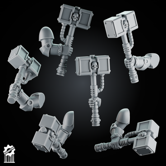 Grimdark Kit – 5 hammers with Dynamic Arms – Heroic 32mm Scale [Supported]