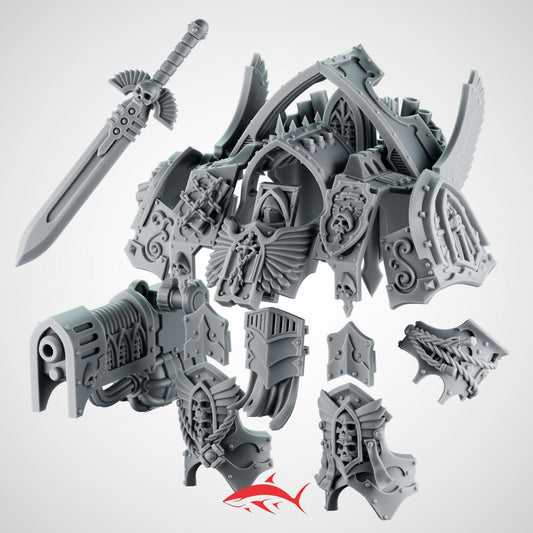 Dread Kit Angel of the Death – Gothic Lion Plates, Wings & Relic Censers – Redemptor-Size Upgrade – Ultra HD 14K Resin [Sharkass Exclusive]