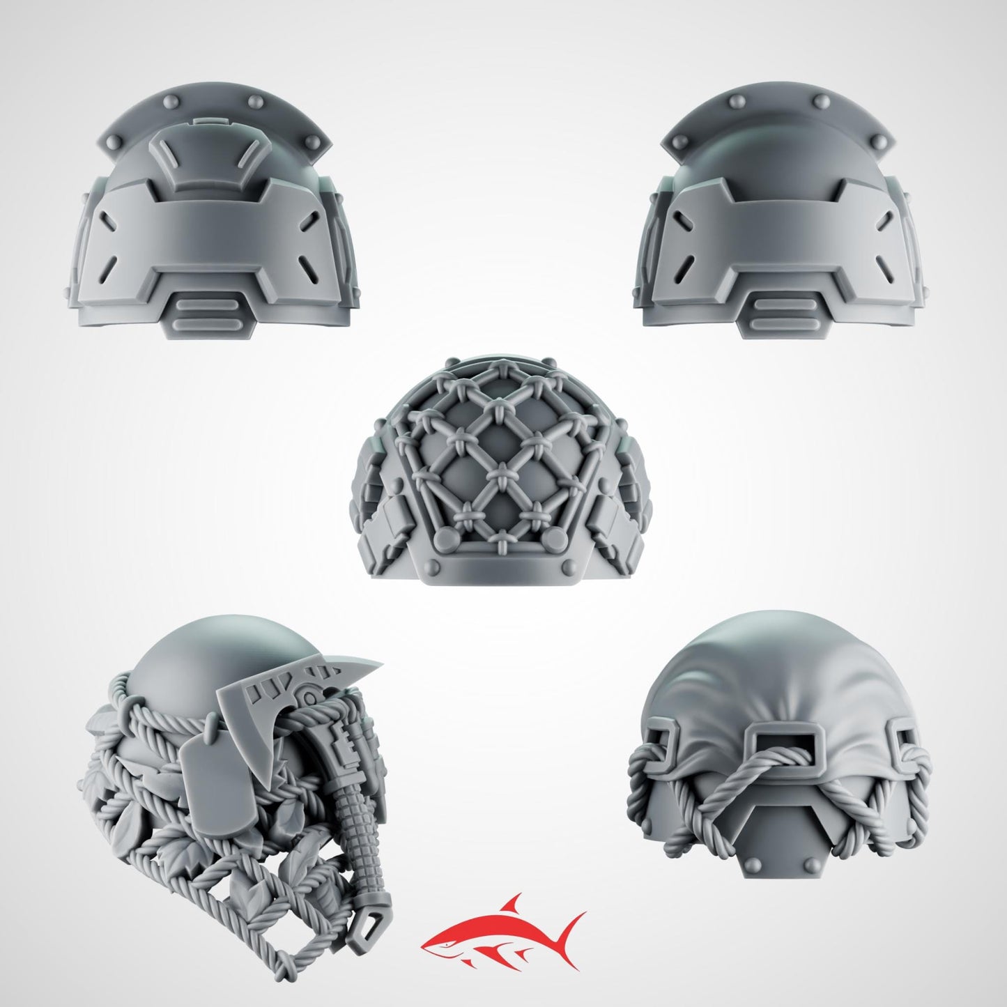 Set 2 - 5 Terminator Rapt’Ops Shoulder Pads – Armored Pauldrons with Tactical Rope & Reinforced Details Ultra HD 14K