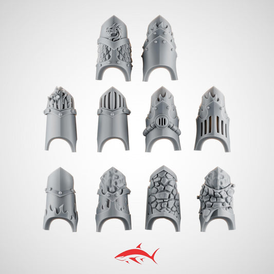 10 Terminator Ember Forge Greaves for Fire Lizard – Gothic Plates with Vents, Scales, Rivets & Stone Textures