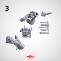 Missile Launcher Generic and Accessories for Demolition Team - 3 - 32mm scale resin bit - Sharkass